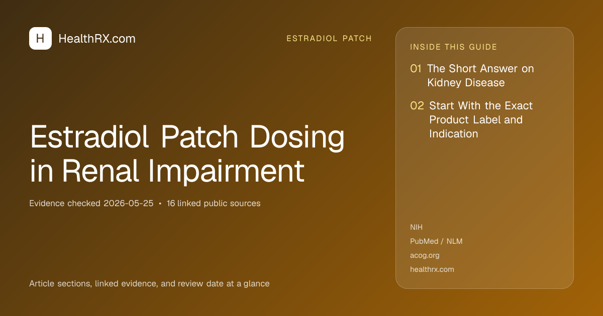Evidence overview for Estradiol Patch Dosing in Renal Impairment