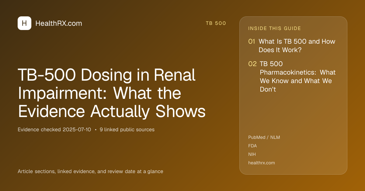 Evidence overview for TB-500 Dosing in Renal Impairment: What the Evidence Actually Shows