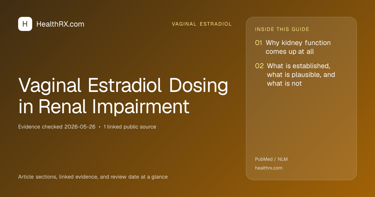 Evidence overview for Vaginal Estradiol Dosing in Renal Impairment