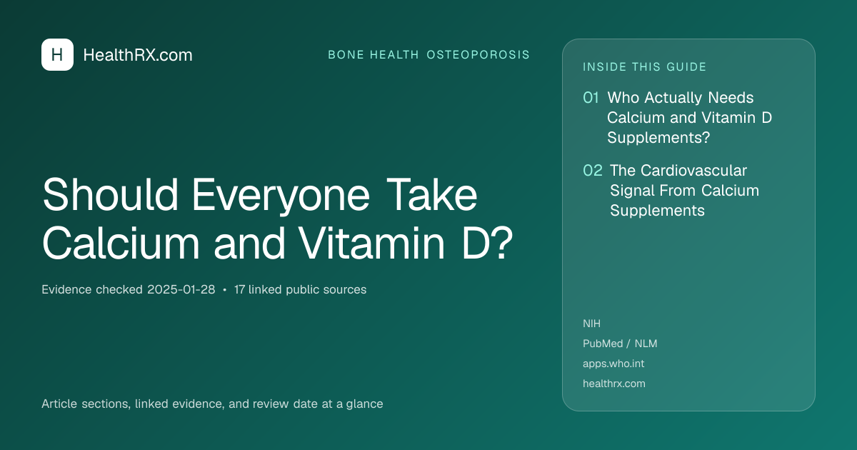 Evidence overview for bone health osteoporosis: Should Everyone Take Calcium and Vitamin D?