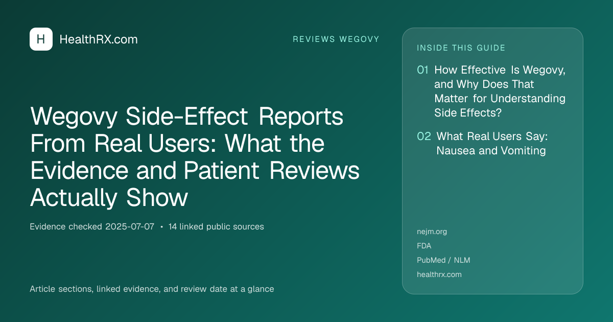 Evidence overview for Wegovy Side-Effect Reports From Real Users: What the Evidence and Patient Reviews Actually Show