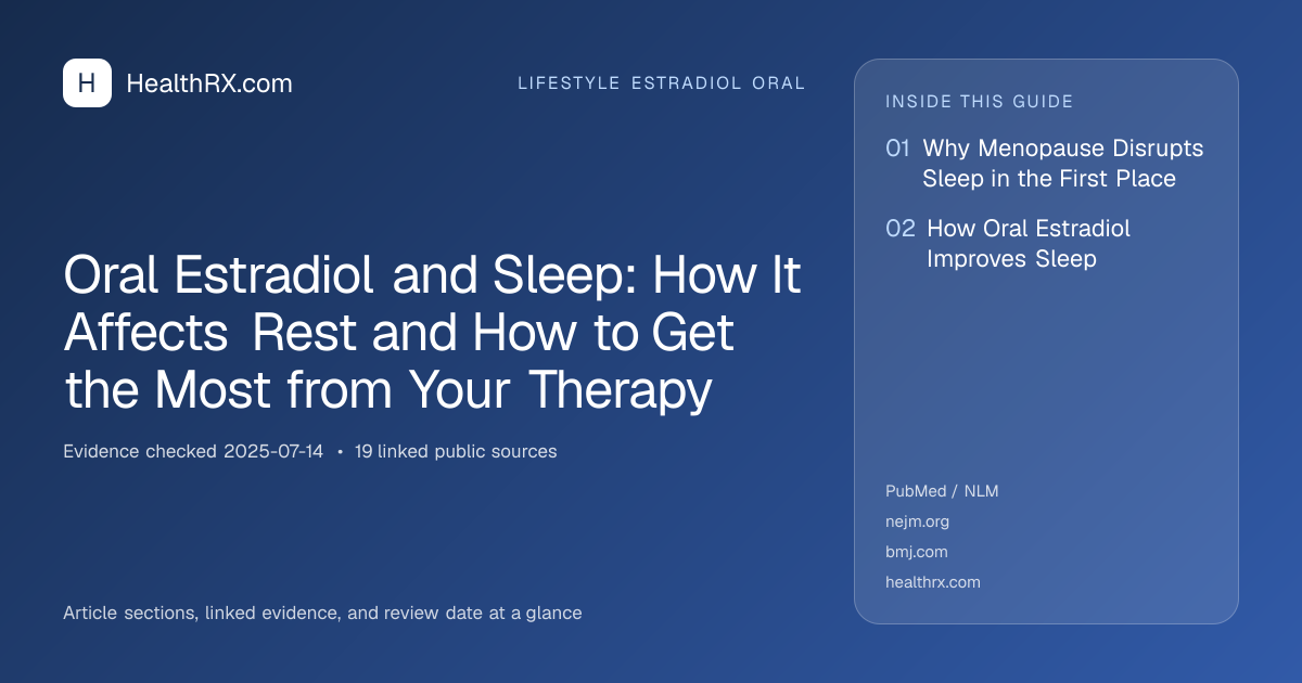 Evidence overview for Oral Estradiol and Sleep: How It Affects Rest and How to Get the Most from Your Therapy