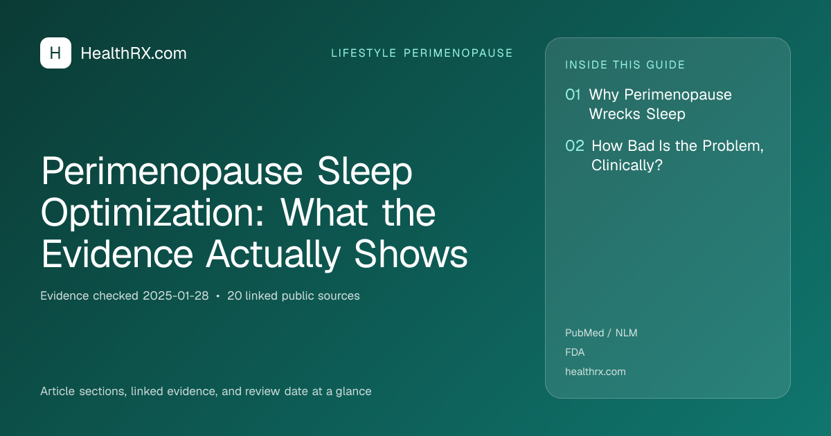 Evidence overview for Perimenopause Sleep Optimization: What the Evidence Actually Shows
