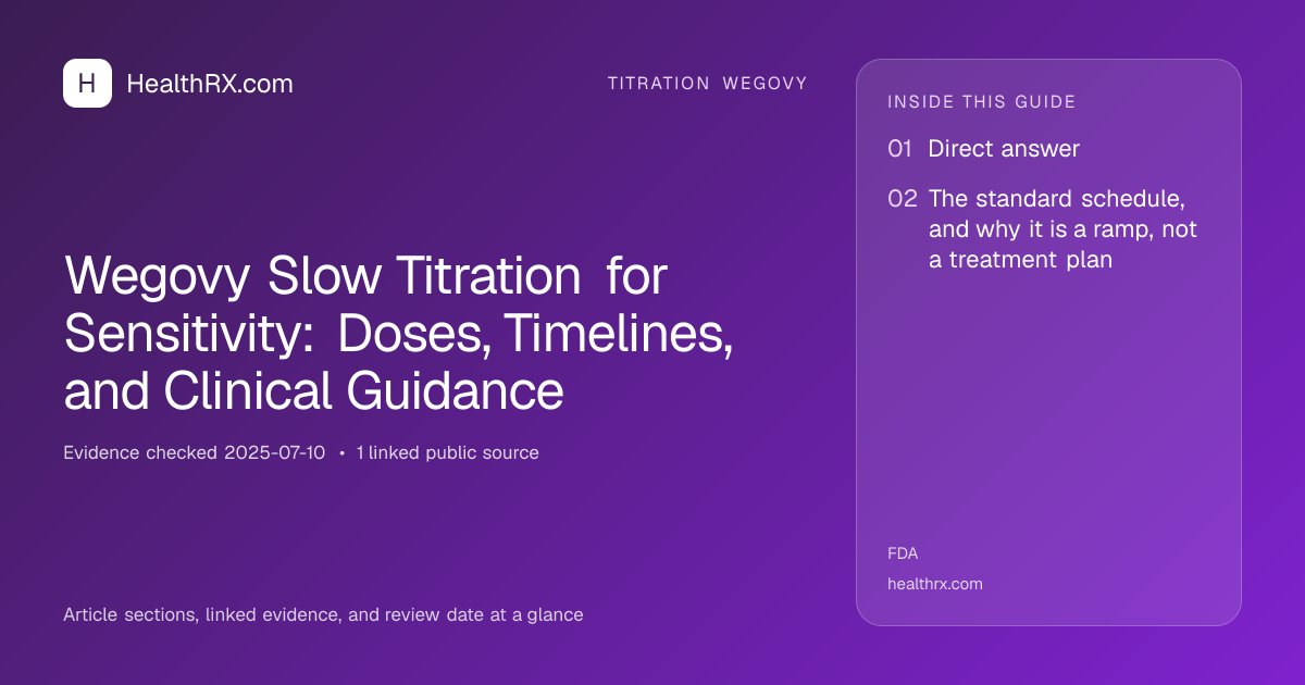 Evidence overview for Wegovy Slow Titration for Sensitivity: Doses, Timelines, and Clinical Guidance