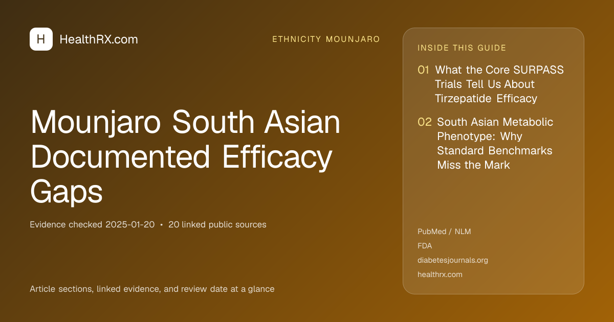 Evidence overview for Mounjaro South Asian Documented Efficacy Gaps