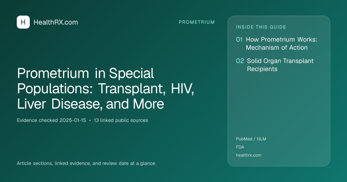 Evidence overview for Prometrium in Special Populations: Transplant, HIV, Liver Disease, and More