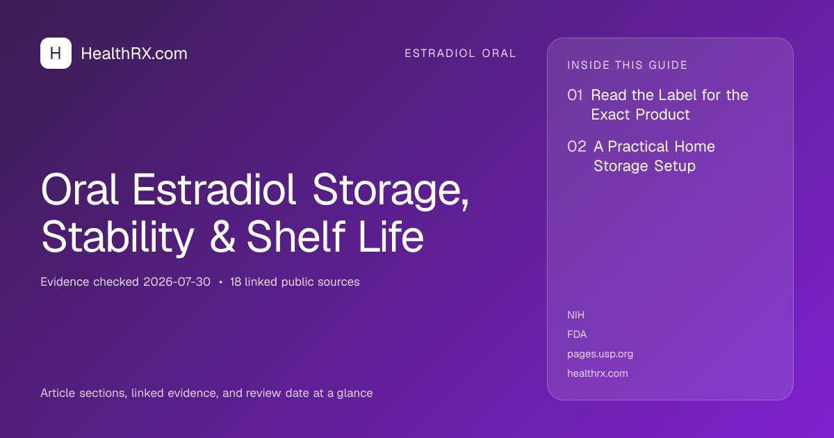 Evidence overview for Oral Estradiol Storage, Stability & Shelf Life
