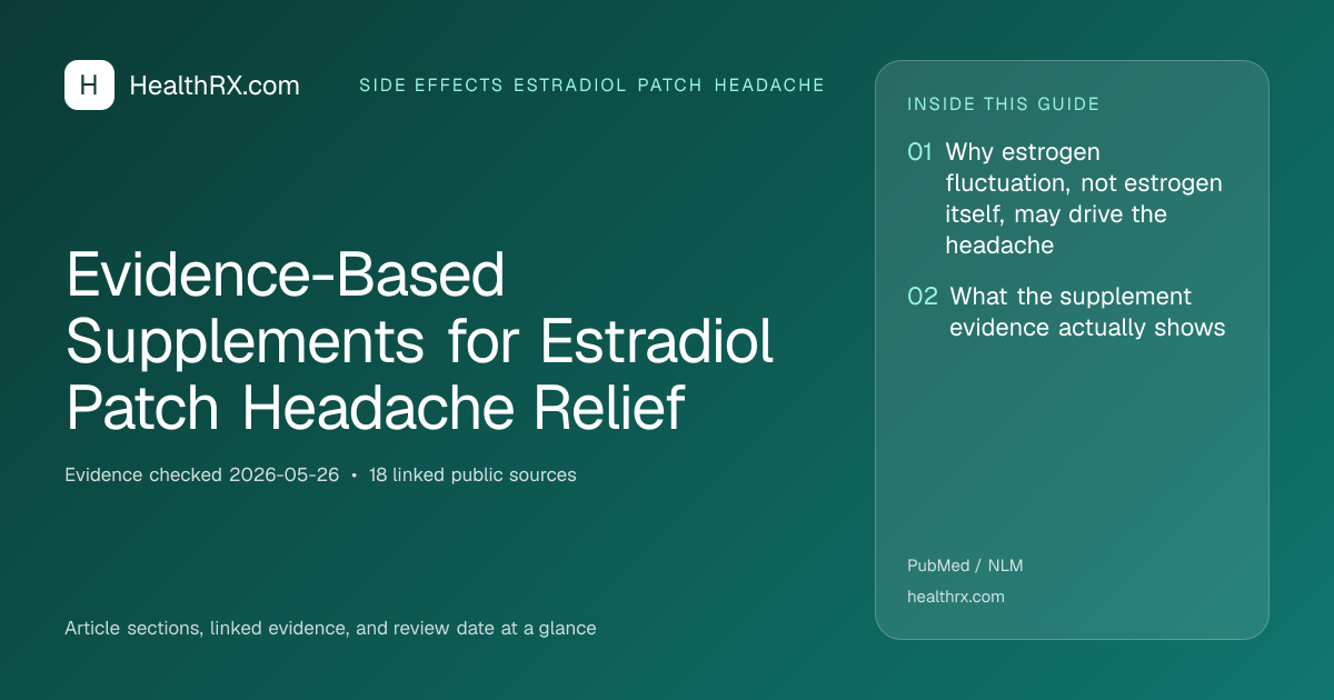 Evidence overview for Evidence-Based Supplements for Estradiol Patch Headache Relief