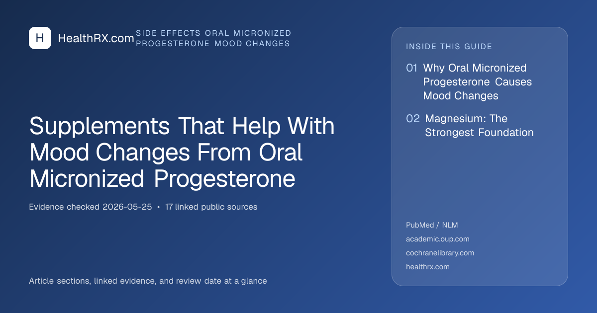 Evidence overview for Supplements That Help With Mood Changes From Oral Micronized Progesterone