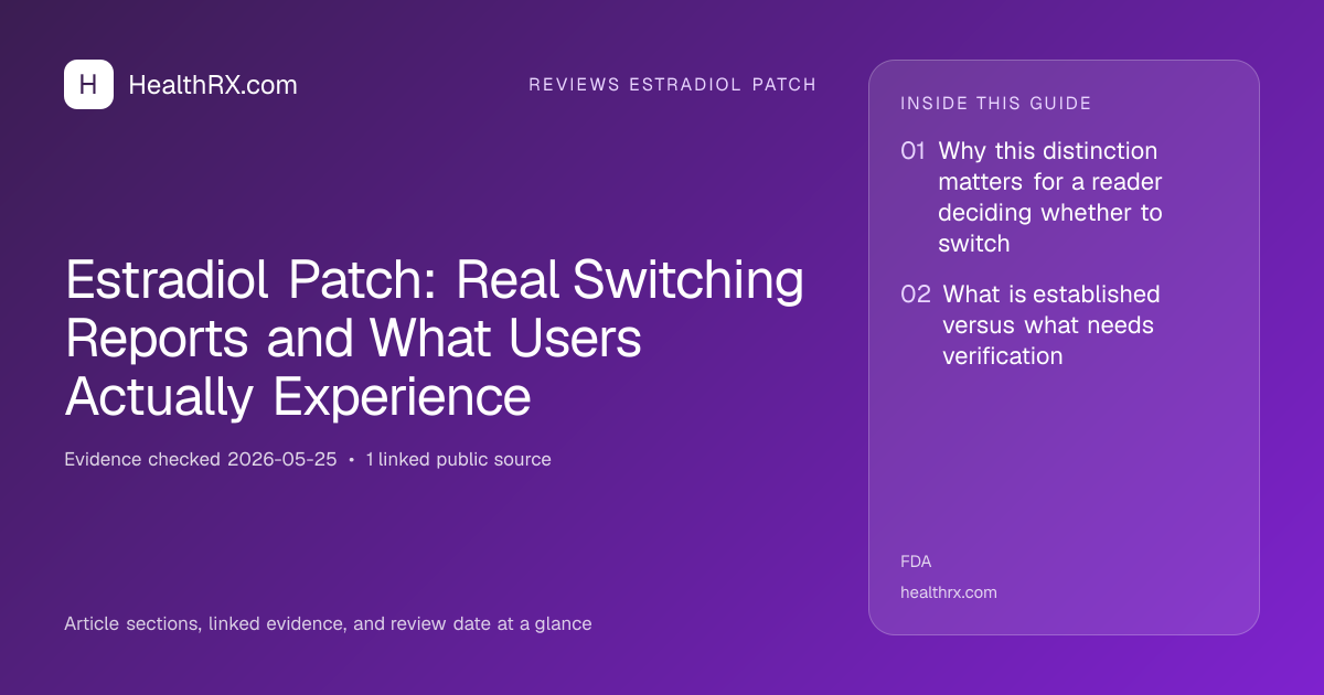 Evidence overview for Estradiol Patch: Real Switching Reports and What Users Actually Experience