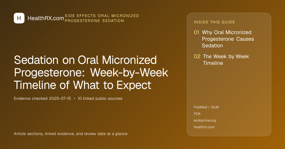 Evidence overview for Sedation on Oral Micronized Progesterone: Week-by-Week Timeline of What to Expect