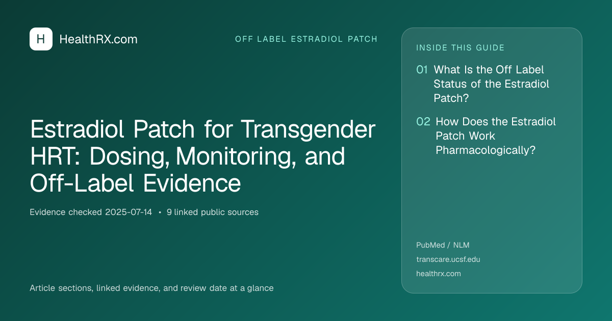 Evidence overview for Estradiol Patch for Transgender HRT: Dosing, Monitoring, and Off-Label Evidence