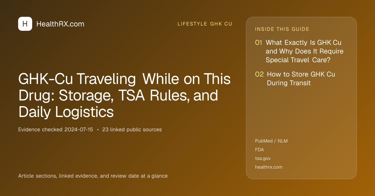 Evidence overview for GHK-Cu Traveling While on This Drug: Storage, TSA Rules, and Daily Logistics