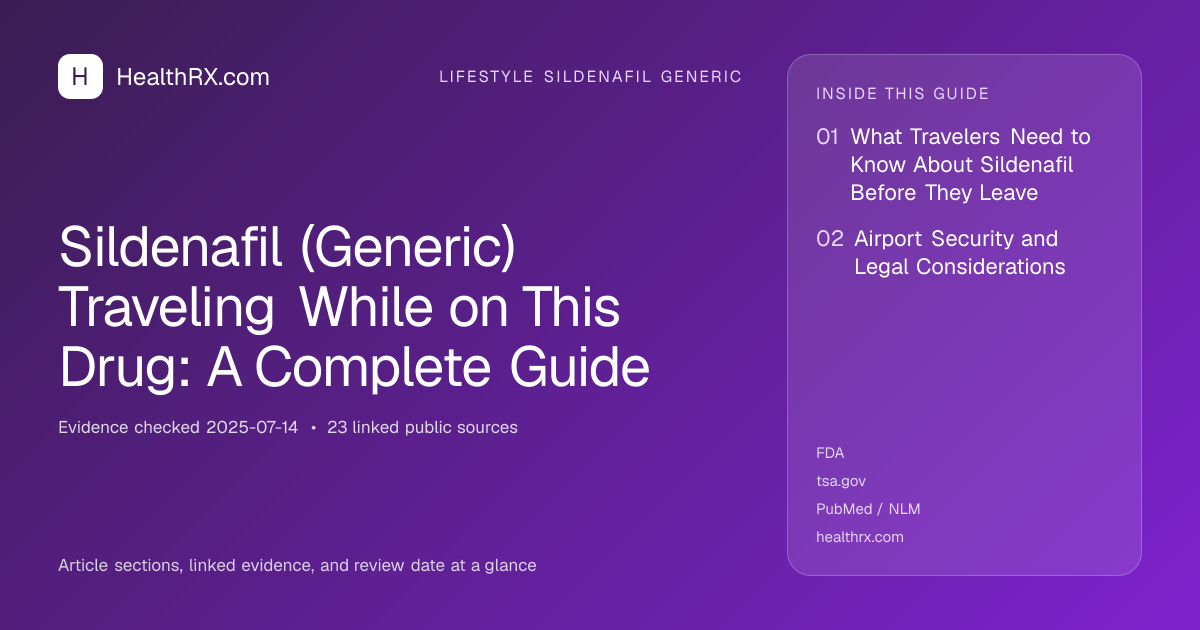 Evidence overview for lifestyle sildenafil generic: Sildenafil (Generic) Traveling While on This Drug: A Complete Guide