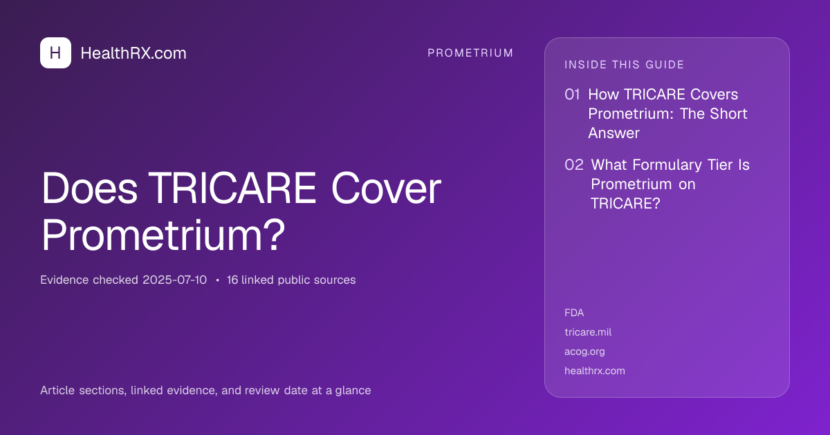 Evidence overview for Does TRICARE Cover Prometrium?