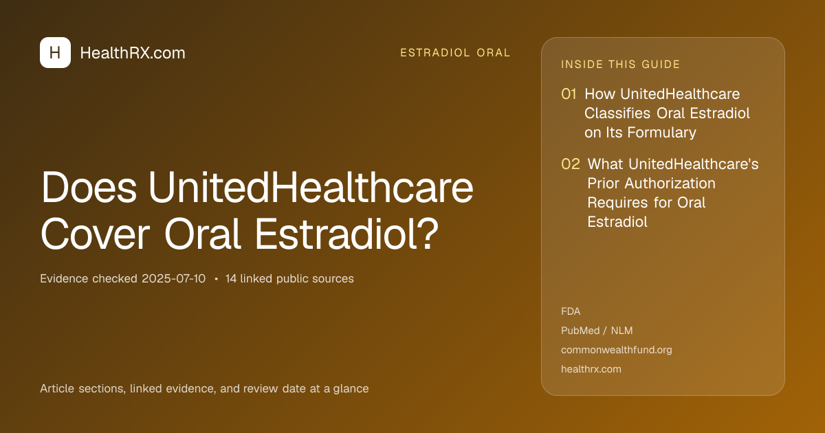 Evidence overview for Does UnitedHealthcare Cover Oral Estradiol?