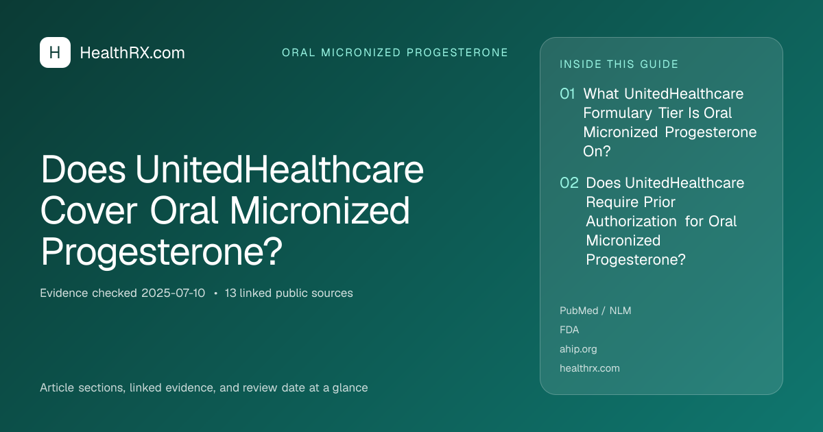 Evidence overview for Does UnitedHealthcare Cover Oral Micronized Progesterone?