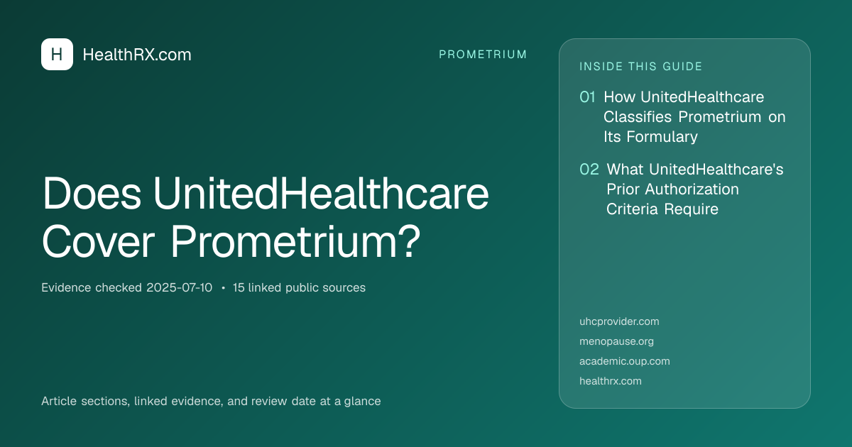Evidence overview for Does UnitedHealthcare Cover Prometrium?