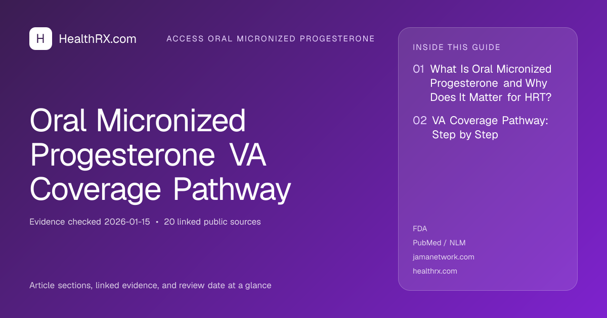 Evidence overview for Oral Micronized Progesterone VA Coverage Pathway