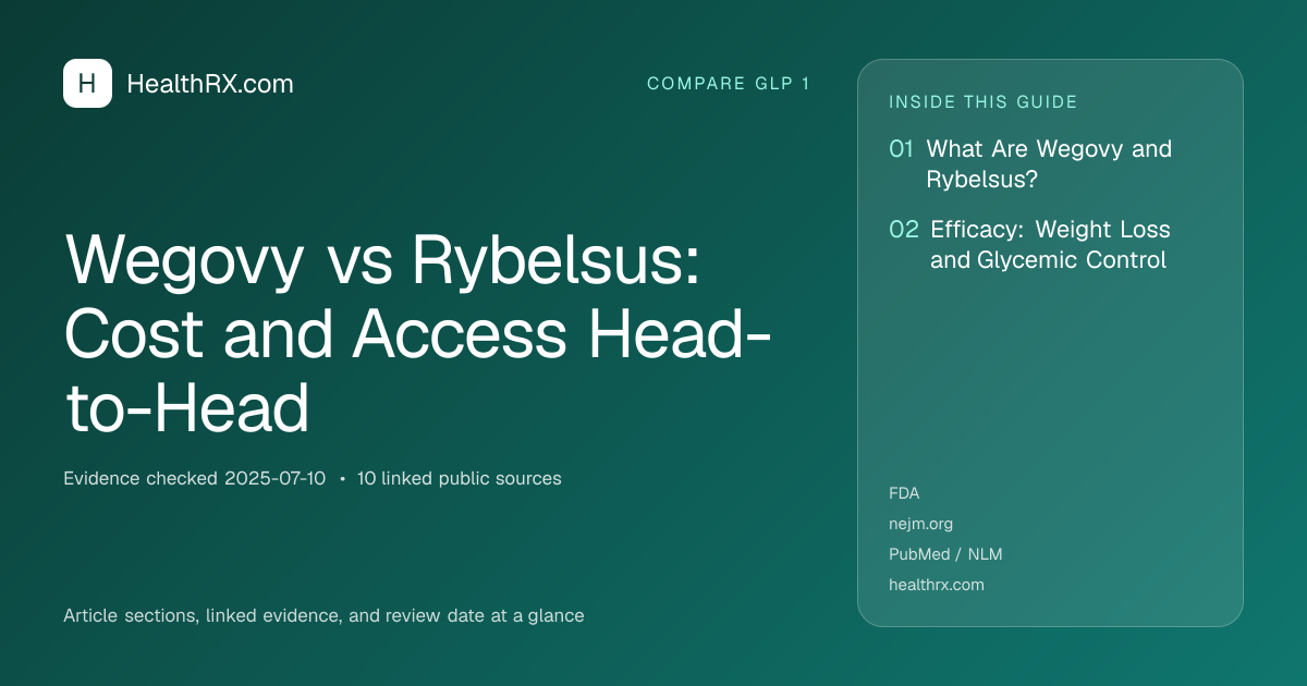 Evidence overview for Wegovy vs Rybelsus: Cost and Access Head-to-Head
