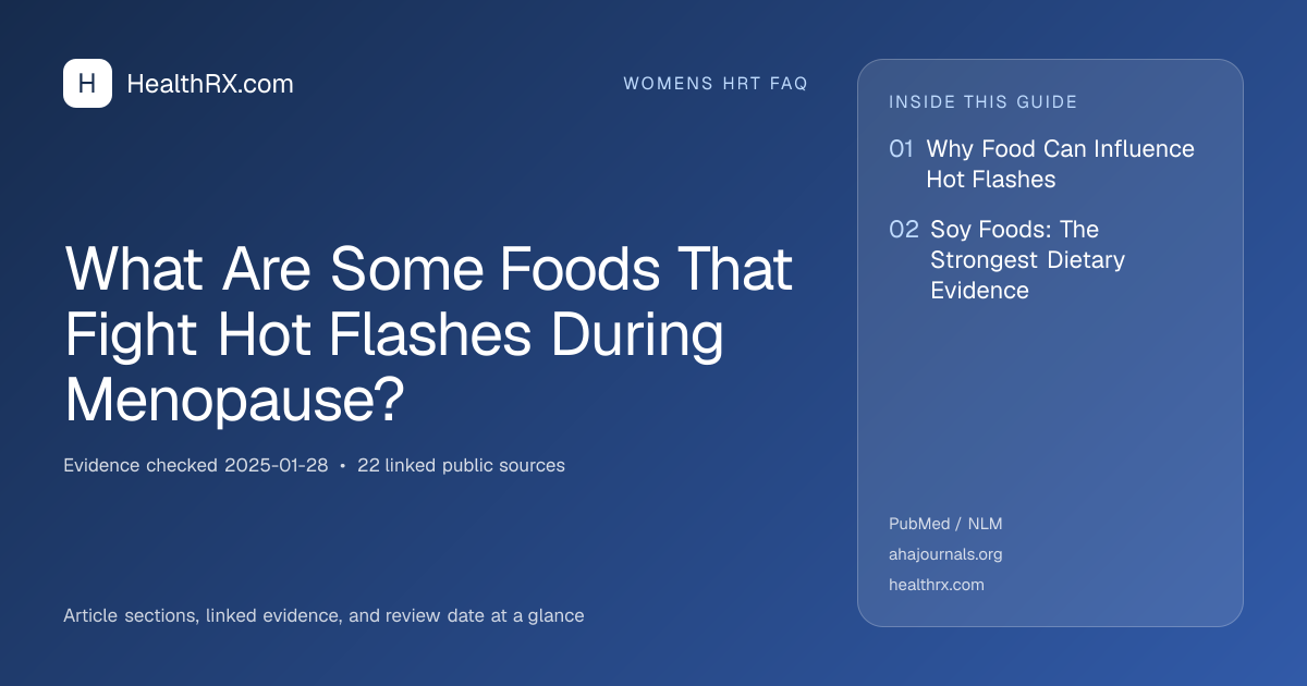 Evidence overview for What Are Some Foods That Fight Hot Flashes During Menopause?