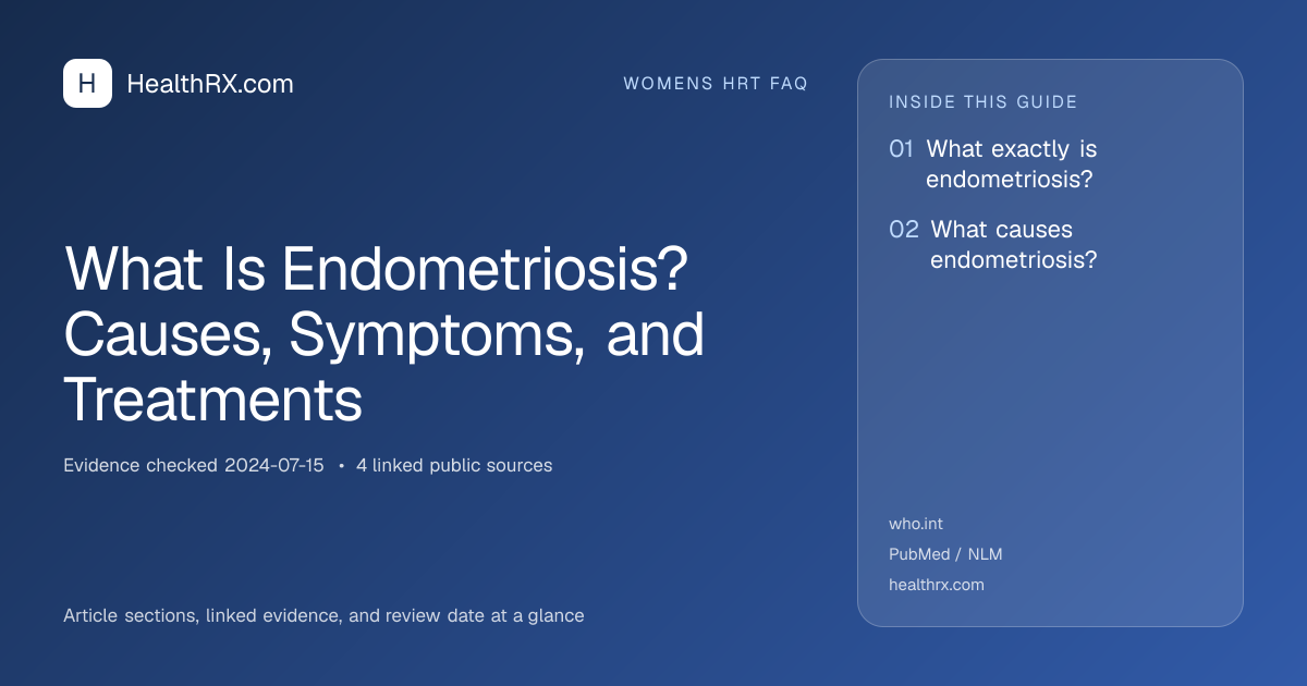 Evidence overview for What Is Endometriosis? Causes, Symptoms, and Treatments