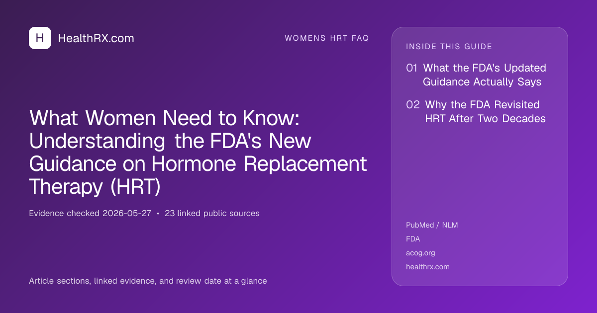 Evidence overview for What Women Need to Know: Understanding the FDA's New Guidance on Hormone Replacement Therapy (HRT)
