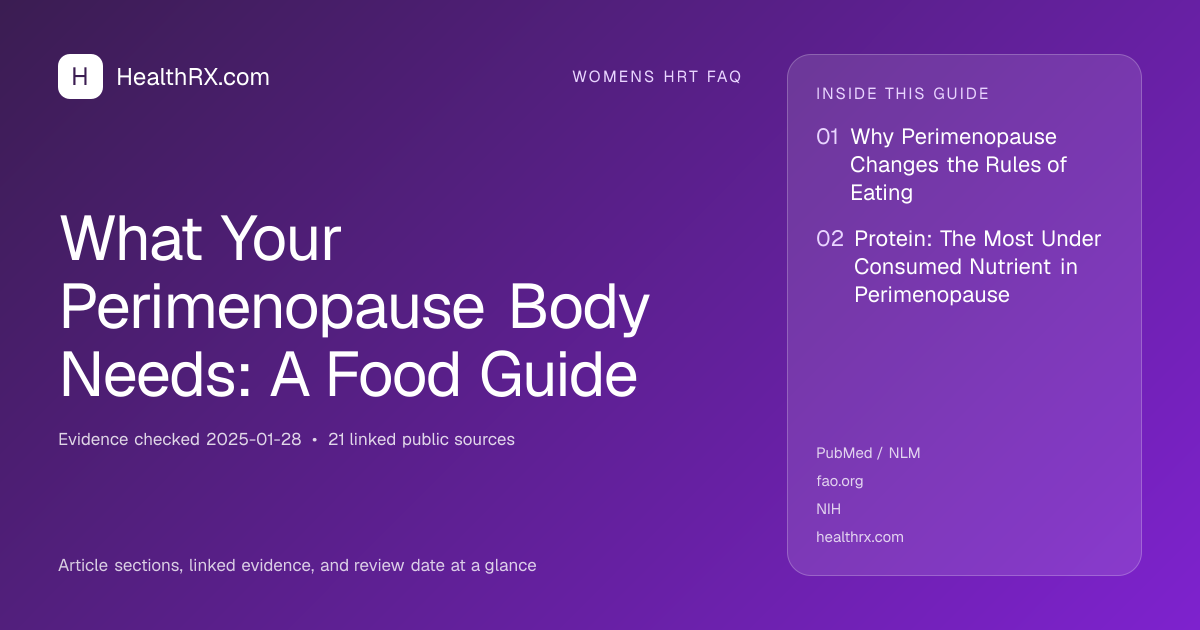 Evidence overview for What Your Perimenopause Body Needs: A Food Guide