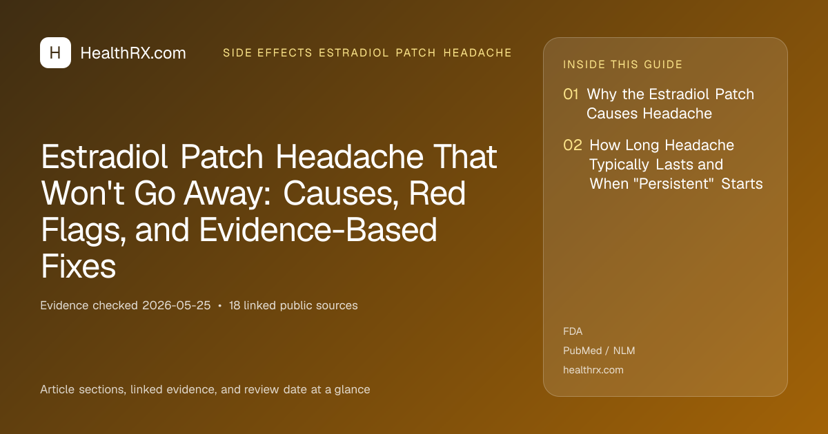 Evidence overview for Estradiol Patch Headache That Won't Go Away: Causes, Red Flags, and Evidence-Based Fixes