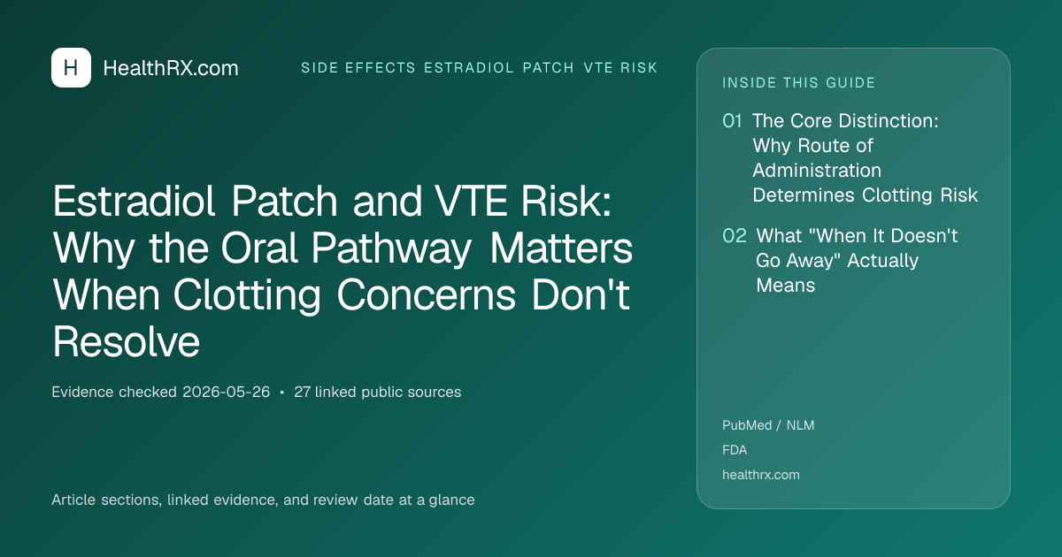 Evidence overview for Estradiol Patch and VTE Risk: Why the Oral Pathway Matters When Clotting Concerns Don't Resolve