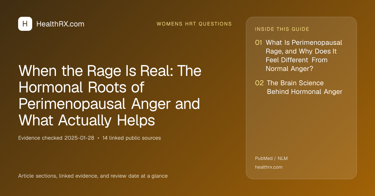 Evidence overview for When the Rage Is Real: The Hormonal Roots of Perimenopausal Anger and What Actually Helps