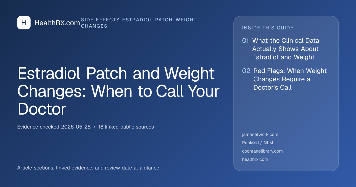 Evidence overview for Estradiol Patch and Weight Changes: When to Call Your Doctor