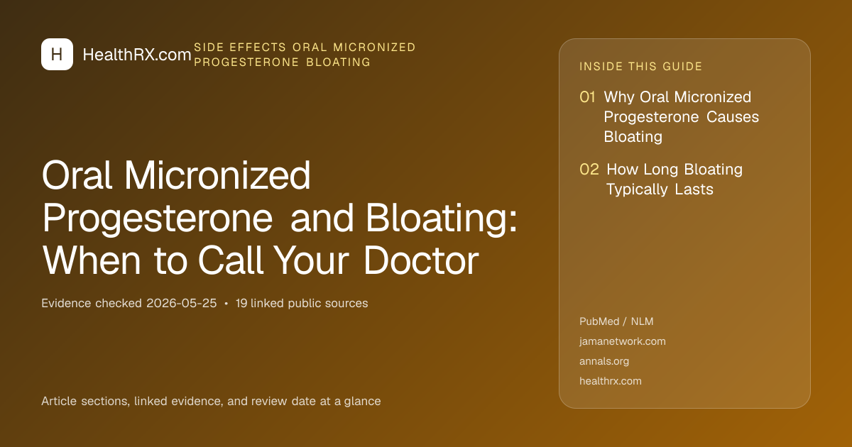 Evidence overview for Oral Micronized Progesterone and Bloating: When to Call Your Doctor