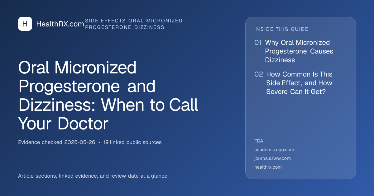 Evidence overview for Oral Micronized Progesterone and Dizziness: When to Call Your Doctor