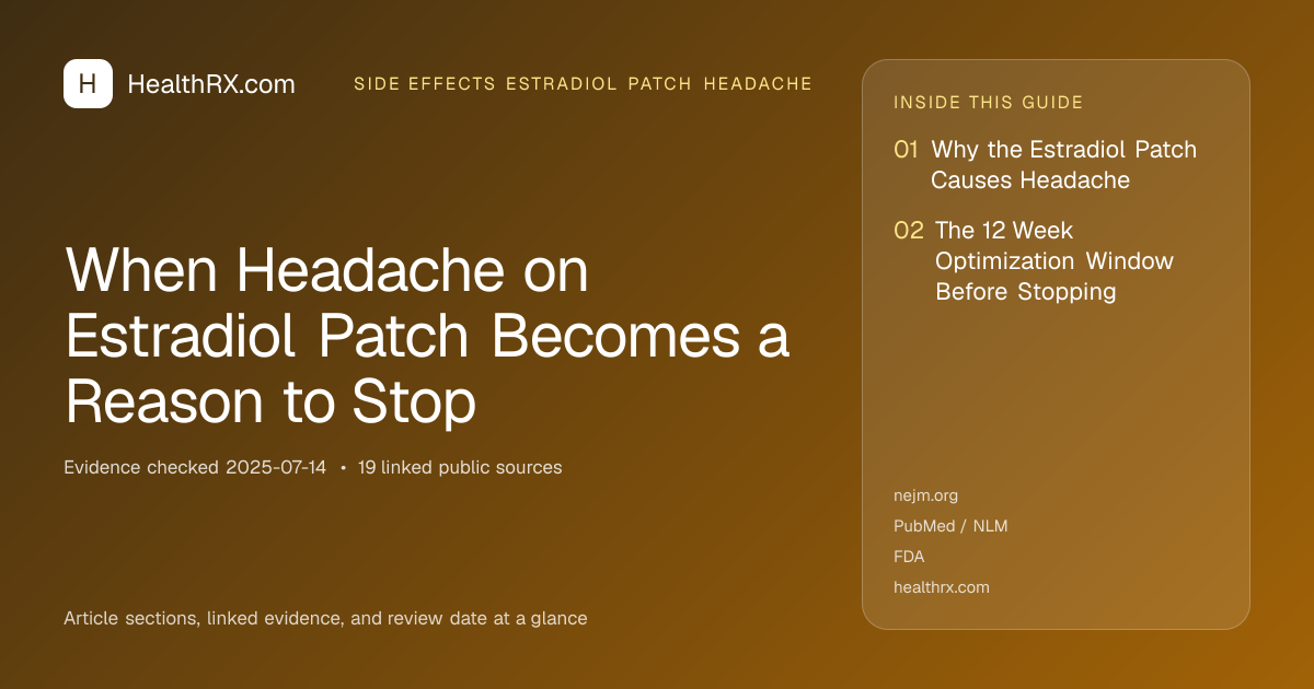 Evidence overview for When Headache on Estradiol Patch Becomes a Reason to Stop