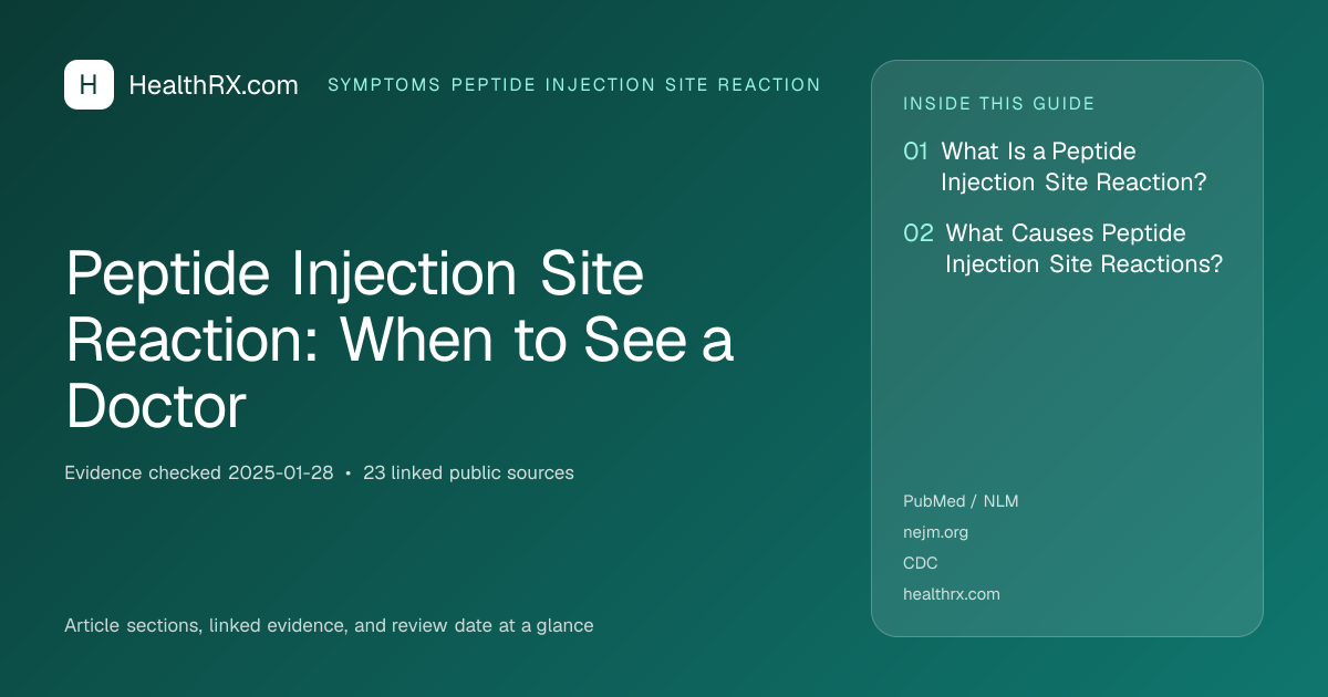 Evidence overview for Peptide Injection Site Reaction: When to See a Doctor