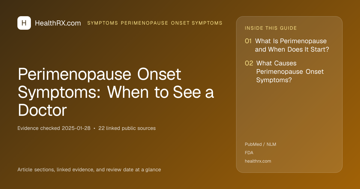 Evidence overview for Perimenopause Onset Symptoms: When to See a Doctor