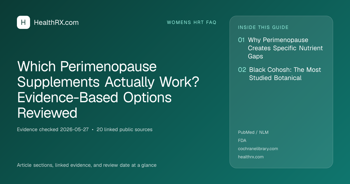 Evidence overview for Which Perimenopause Supplements Actually Work? Evidence-Based Options Reviewed