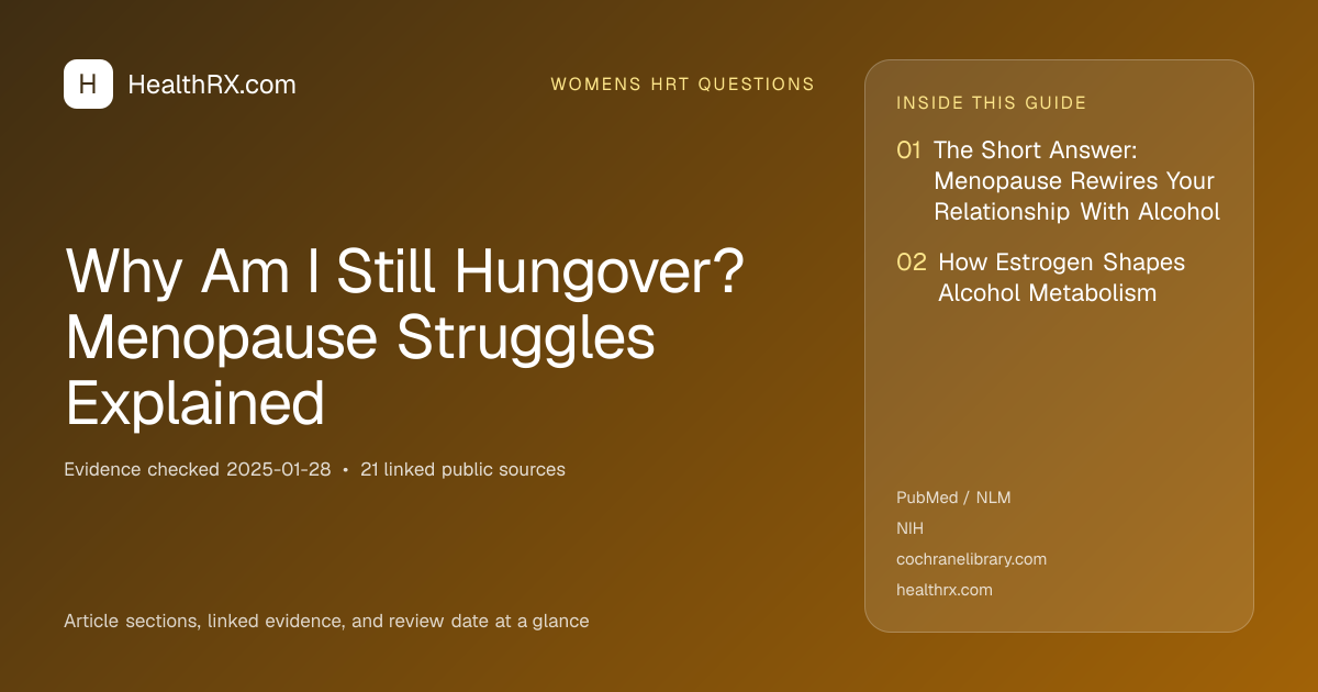 Evidence overview for Why Am I Still Hungover? Menopause Struggles Explained