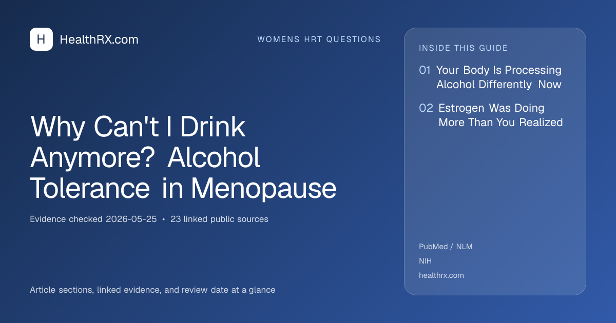 Evidence overview for Why Can't I Drink Anymore? Alcohol Tolerance in Menopause