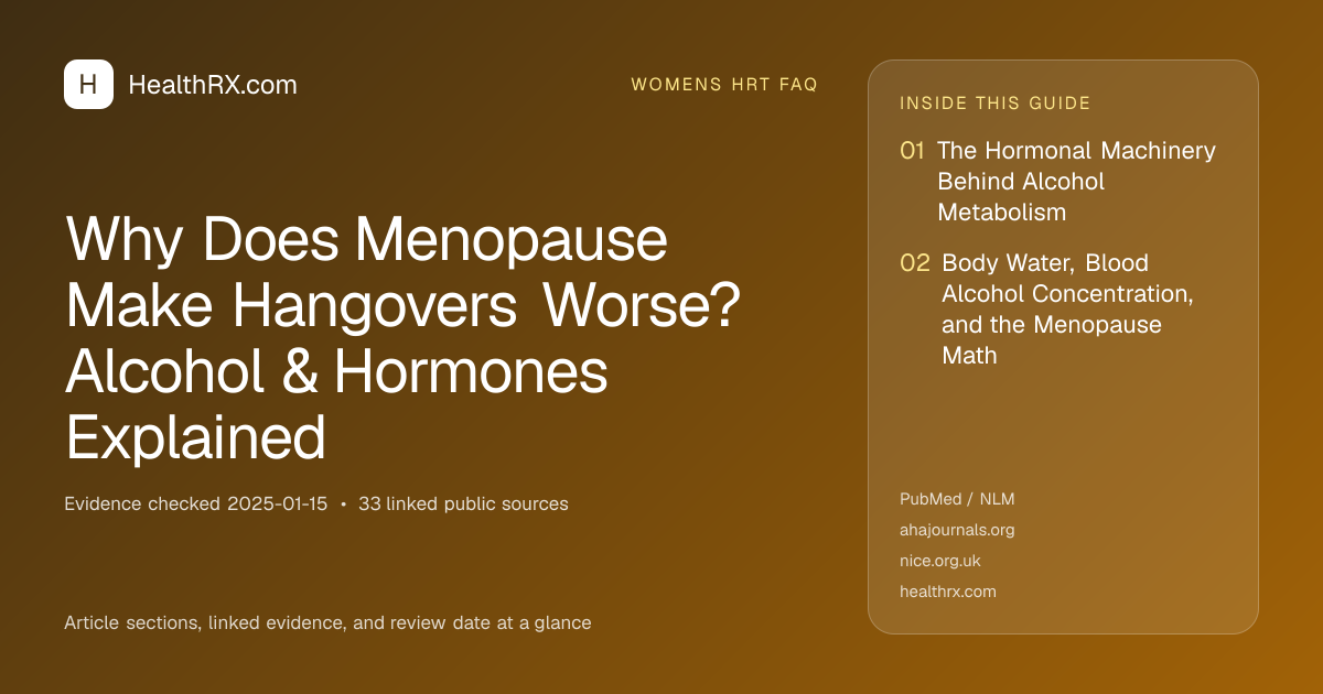 Evidence overview for Why Does Menopause Make Hangovers Worse? Alcohol & Hormones Explained