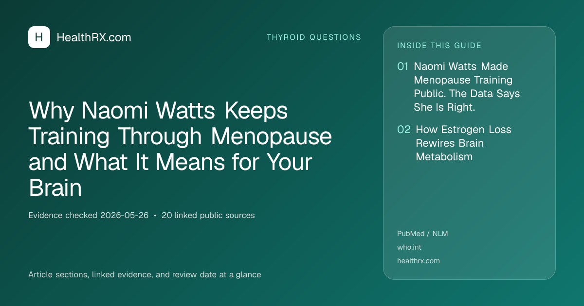 Evidence overview for thyroid questions: Why Naomi Watts Keeps Training Through Menopause and What It Means for Your Brain
