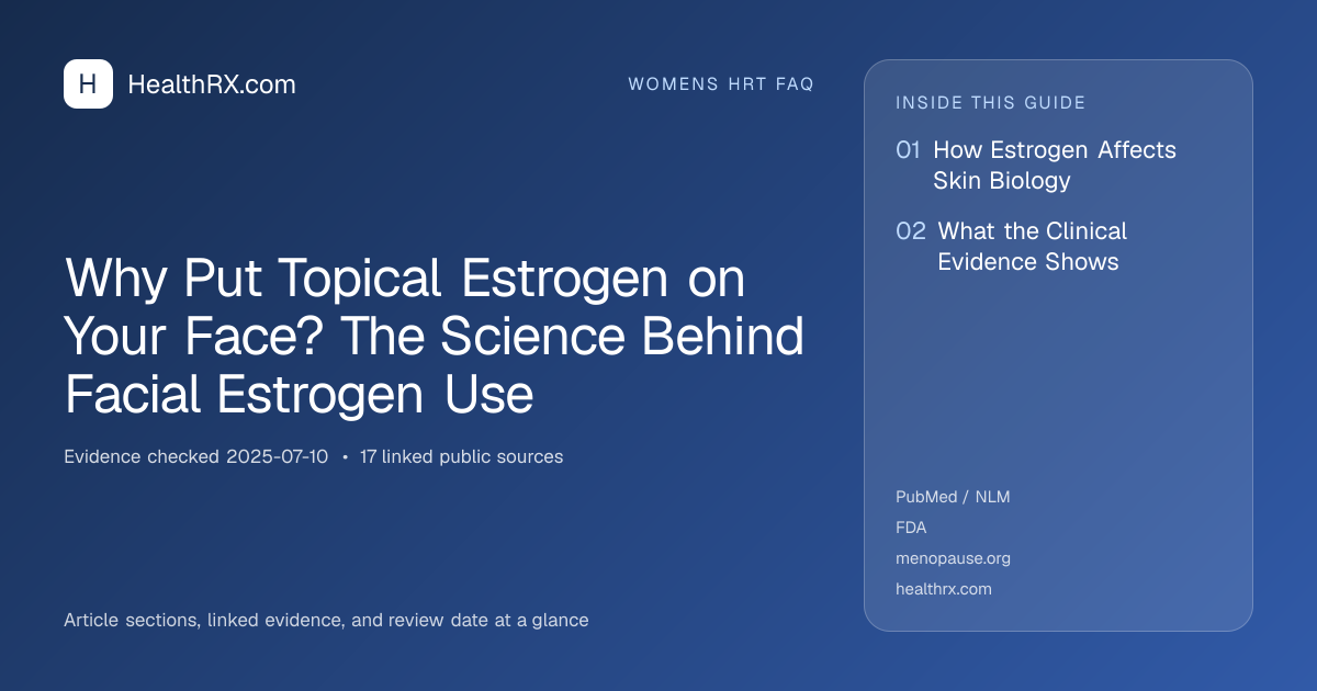Evidence overview for Why Put Topical Estrogen on Your Face? The Science Behind Facial Estrogen Use