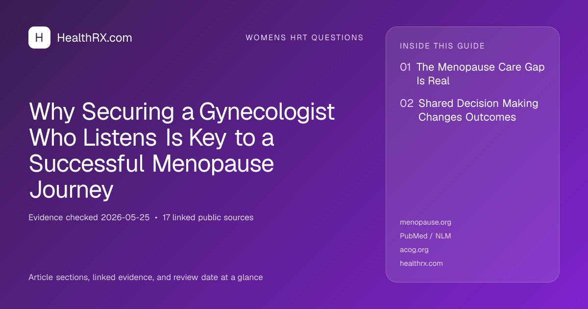 Evidence overview for Why Securing a Gynecologist Who Listens Is Key to a Successful Menopause Journey