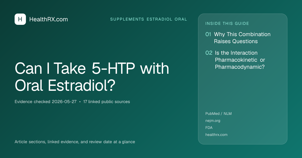 Evidence overview for Can I Take 5-HTP with Oral Estradiol?