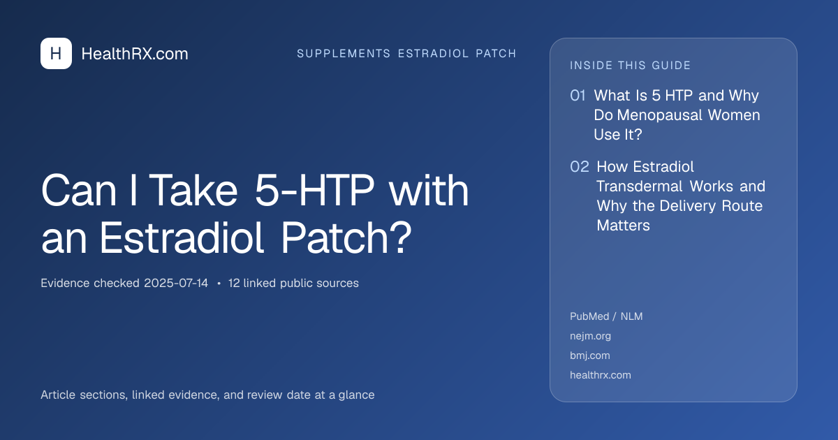 Evidence overview for Can I Take 5-HTP with an Estradiol Patch?