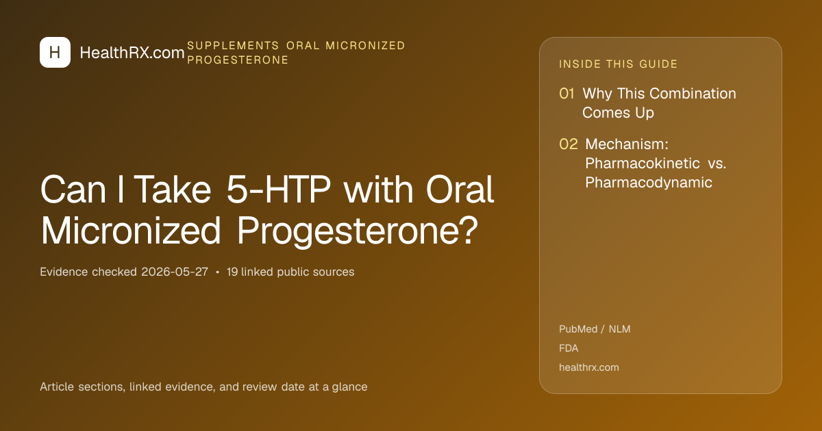 Evidence overview for Can I Take 5-HTP with Oral Micronized Progesterone?