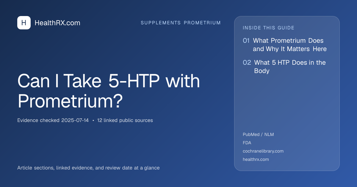 Evidence overview for Can I Take 5-HTP with Prometrium?