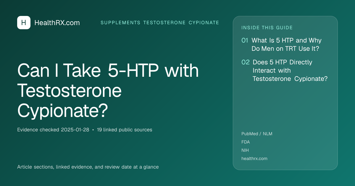 Evidence overview for Can I Take 5-HTP with Testosterone Cypionate?