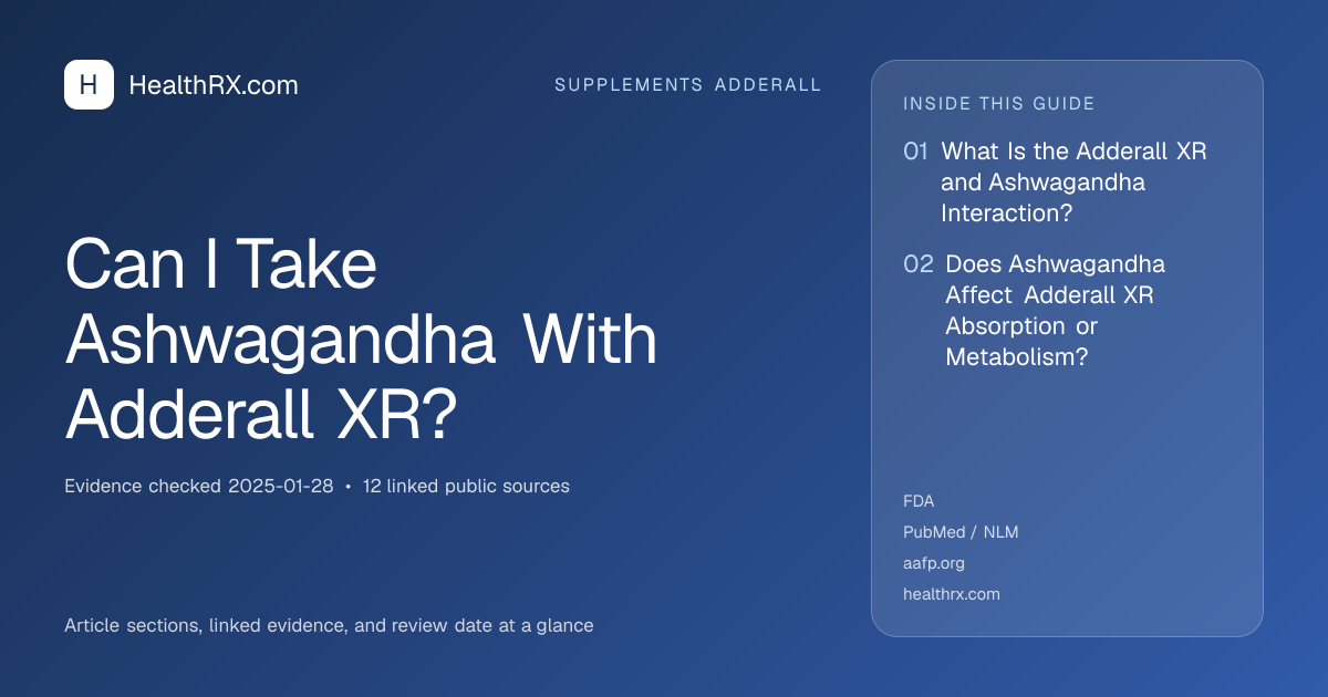 Evidence overview for supplements adderall: Can I Take Ashwagandha With Adderall XR?